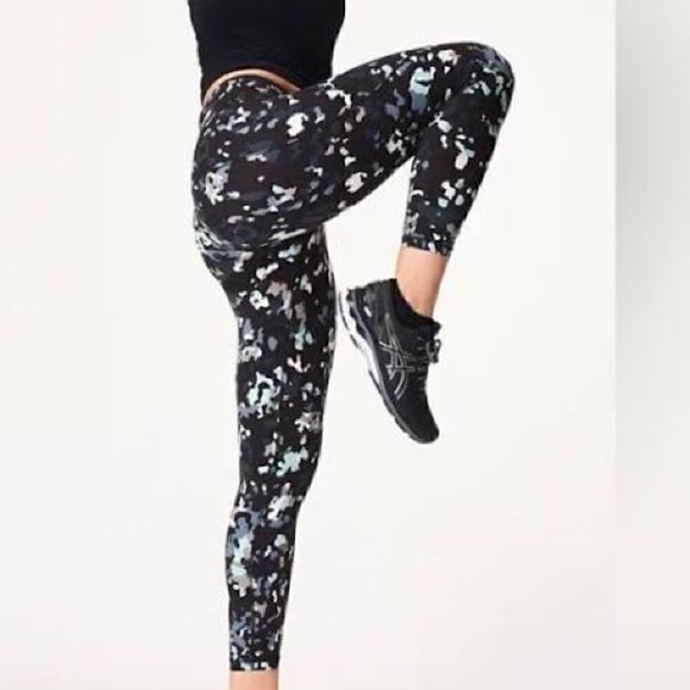 Sweaty Betty Power Pocket 7/8” Leggings Blue Lagoon Camo XS Quick Drying High